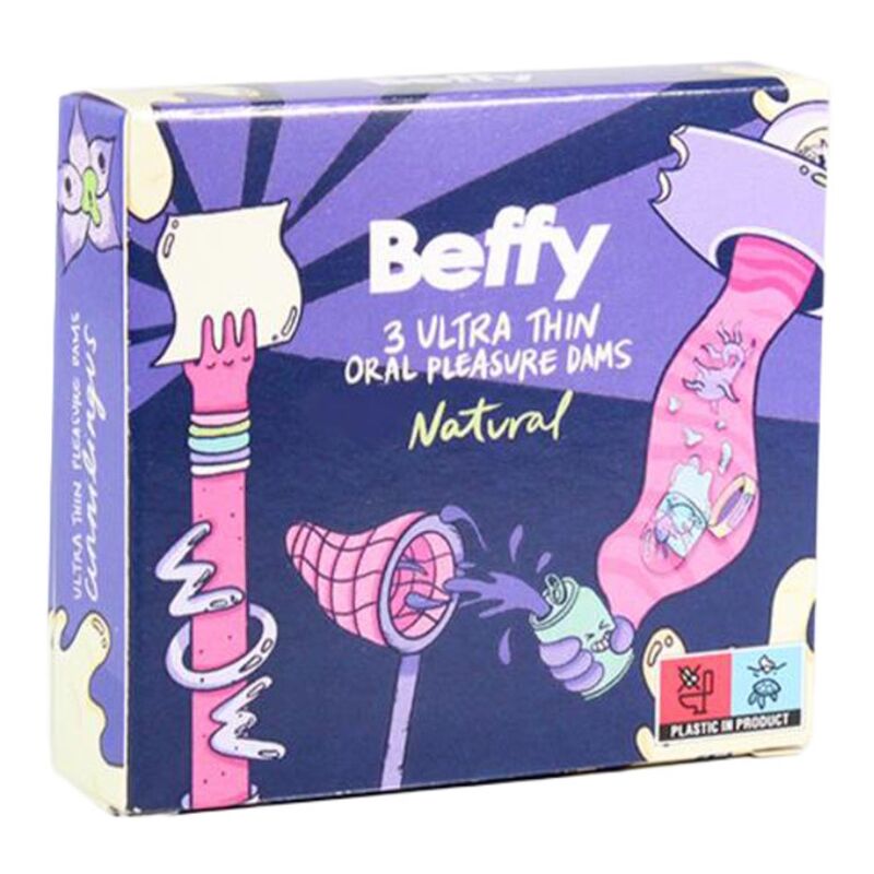 Prezerwatywy do seksu oralnego BEFFY z naturalnego lateksu, 2 sztuki