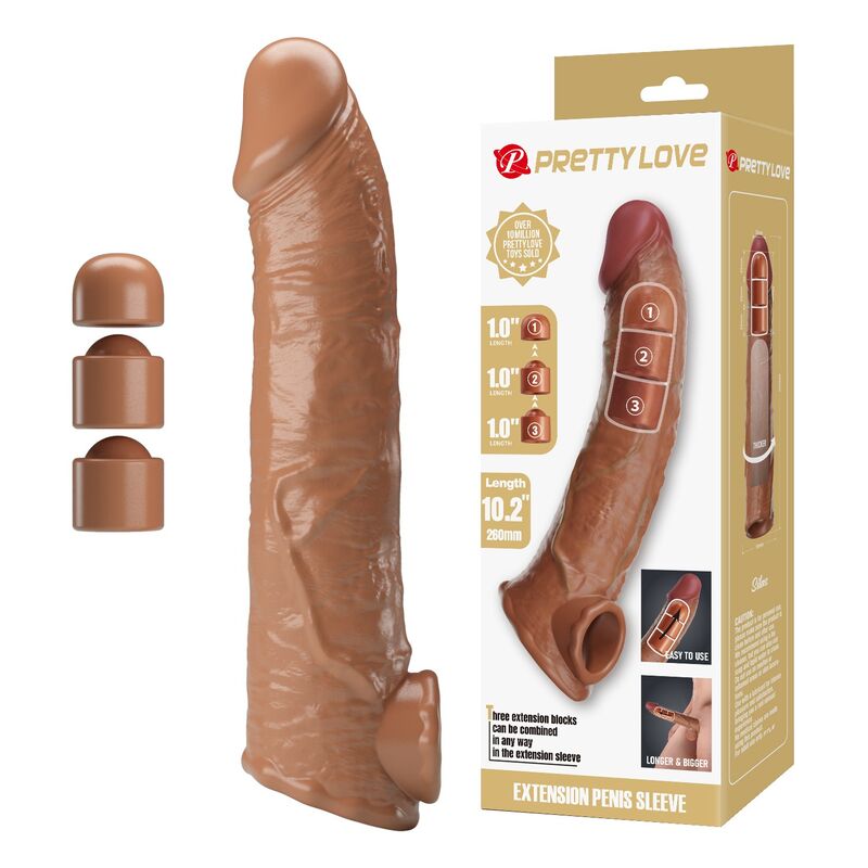 Regulowana nakładka na penisa Pretty Love 26 cm z przyssawką