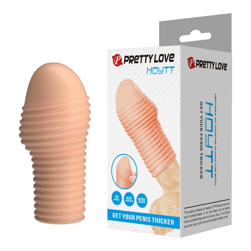 Nakładka na penisa Pretty Love Hottt z teksturowaną powierzchnią