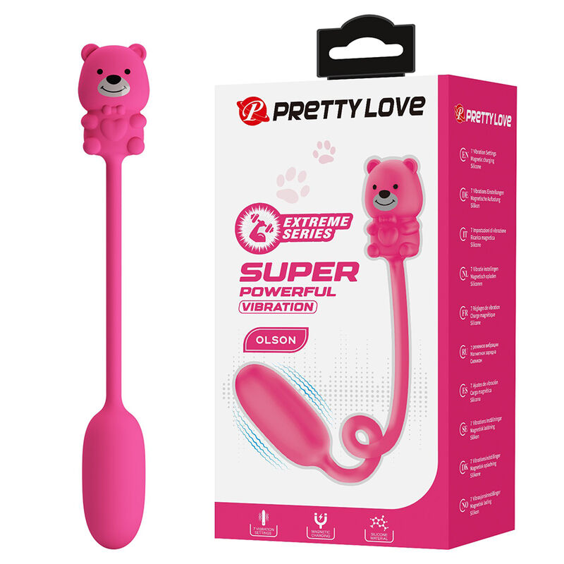 Stymulator łechtaczki Pretty Love Olson z pilotem na kablu, różowy