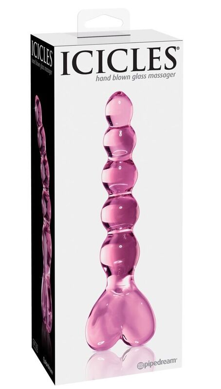ICICLES N. 43 szklany masażer z trzonem z wypustkami