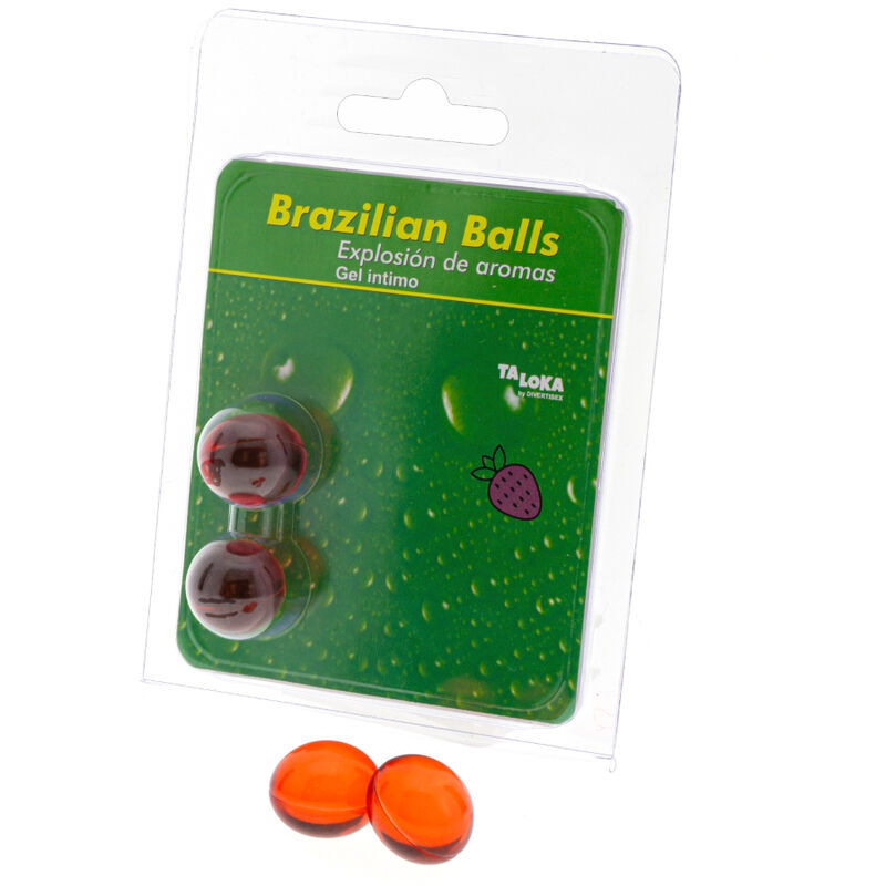 TALOKA Brazilian Balls, truskawkowy żel lubrykujący, 2 sztuki
