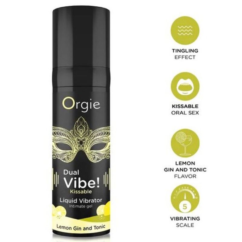Żel stymulujący ORGIE Dual Vibe o smaku Lemon Gin and Tonic, 15 ml
