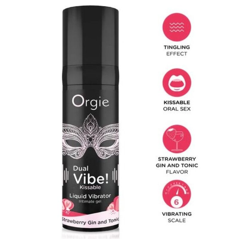 Żel stymulujący ORGIE Dual Vibe o smaku truskawkowego gin toniku, 15 ml