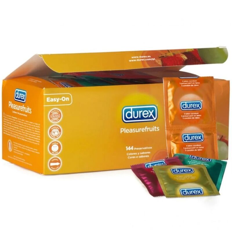 Prezerwatywy smakowe Durex Pleasure Fruits, 144 sztuki