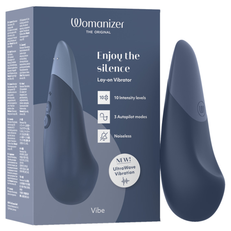 Wibrator Womanizer Vibe Lay On, ciemnoniebieski