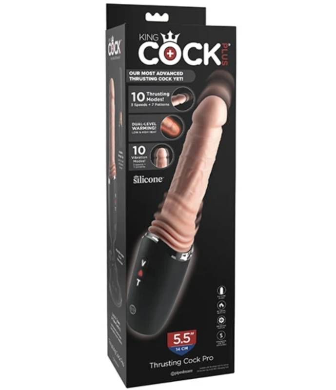 KING COCK PLUS Thrusting Cock Pro realistyczny wibrator z funkcją ruchu posuwistego