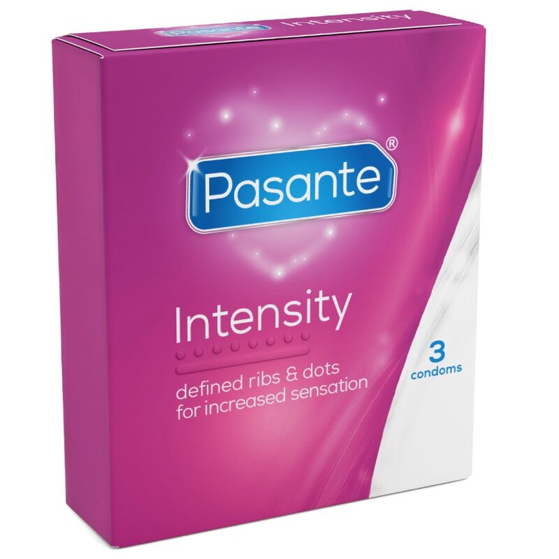 Pasante Ribs & Dots Intensity, prążkowane prezerwatywy, 3 sztuki