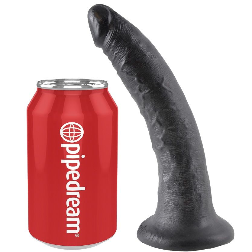 KING COCK czarny dildo, 17,8 cm
