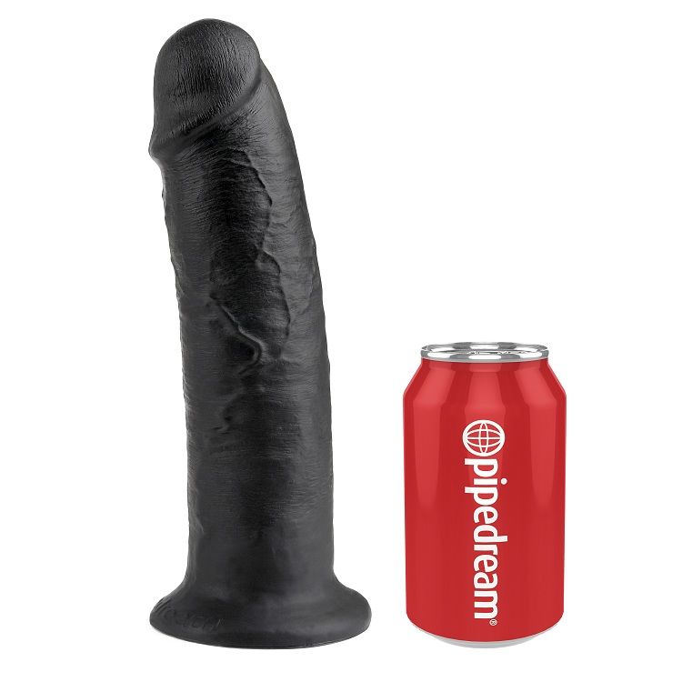 Realistyczny dildo KING COCK z przyssawką, czarny, 25 cm