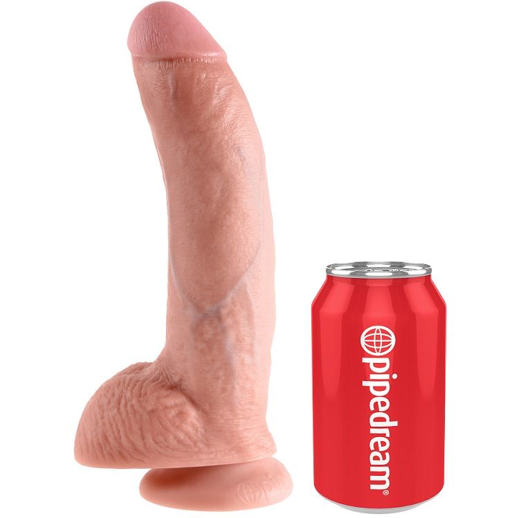 Wibrator KING COCK z jądrami, 22,9 cm