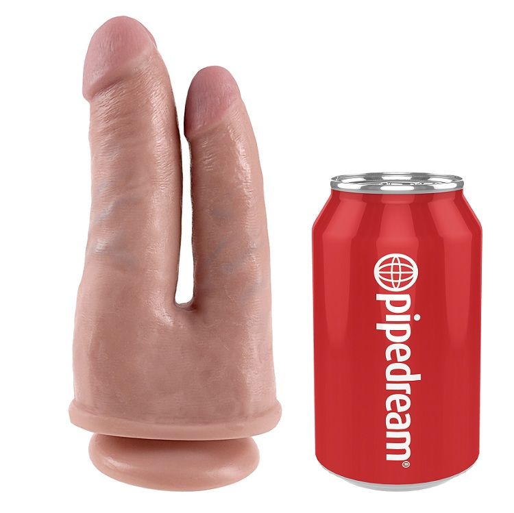 KING COCK Double Penetrator, realistyczny dildo z przyssawką