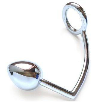 METAL HARD korek analny z pierścieniem i kulką analną, 40 mm