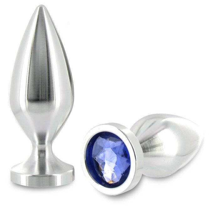 METAL HARD korek analny z aluminium z kryształowym detalem