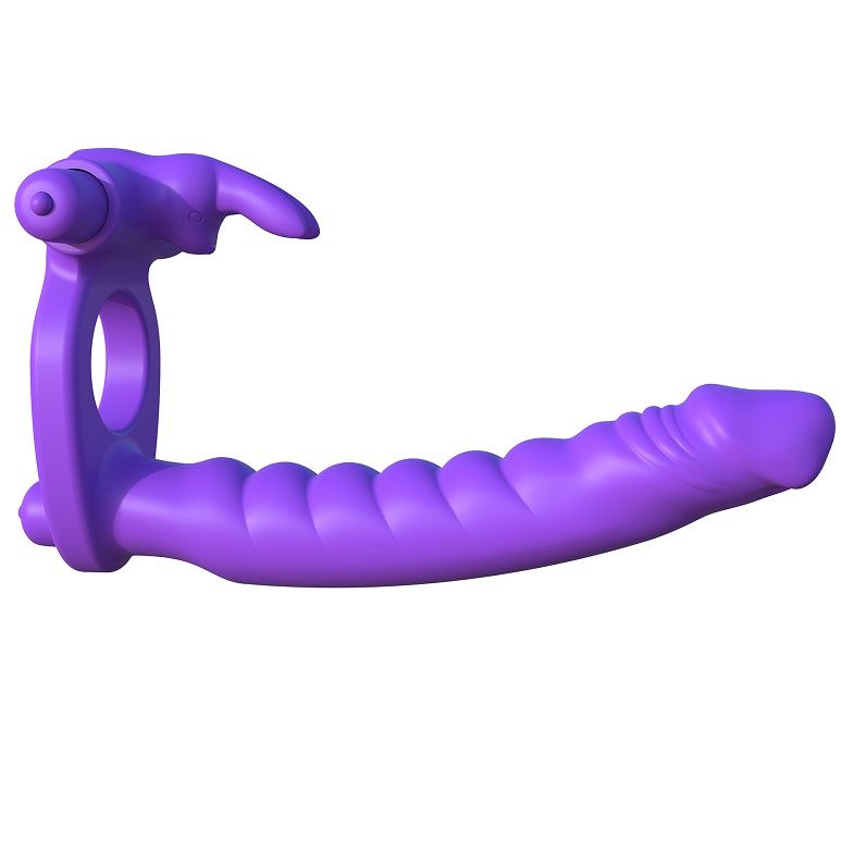 FANTASY C-RINGZ wibrujący pierścień na penisa z króliczkiem i dildo