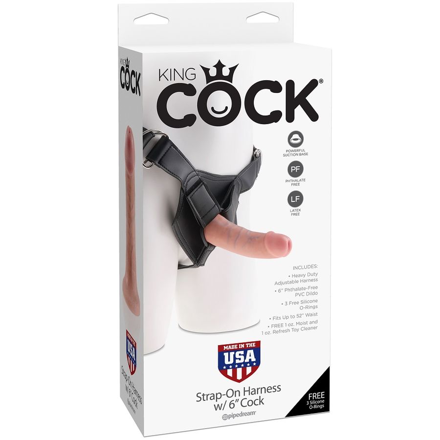 Zestaw strap-on KING COCK z penisem o długości 15,20 cm