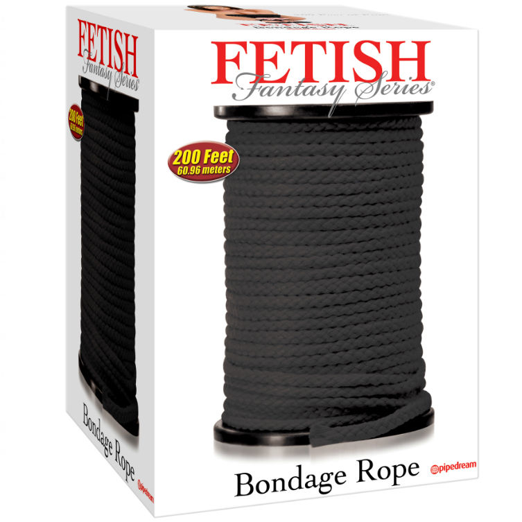 Jedwabna lina do bondage Fetish Fantasy Series, czarna, 60,96 m