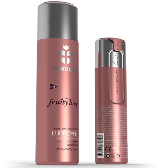 Swede Fruity Love lubrykant smakowy, musujące wino truskawkowe, 100 ml