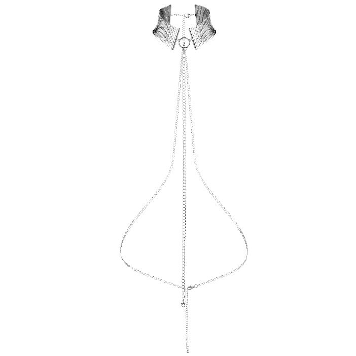 Bijoux Indiscrets Désir Métallique: choker i pasek łańcuszkowy