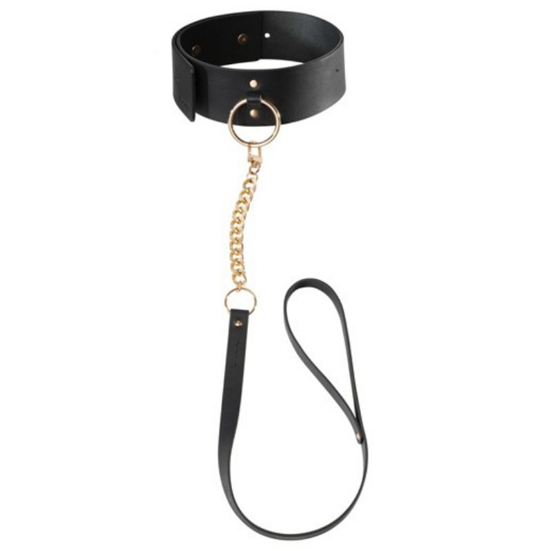 Czarny choker BDSM Maze z smyczą Bijoux Indiscrets