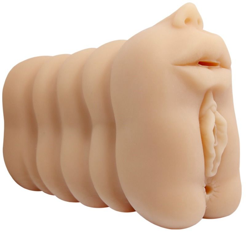 Masturbator z 3 realistycznymi tunelami z TPR dla intensywnej przyjemności BAILE