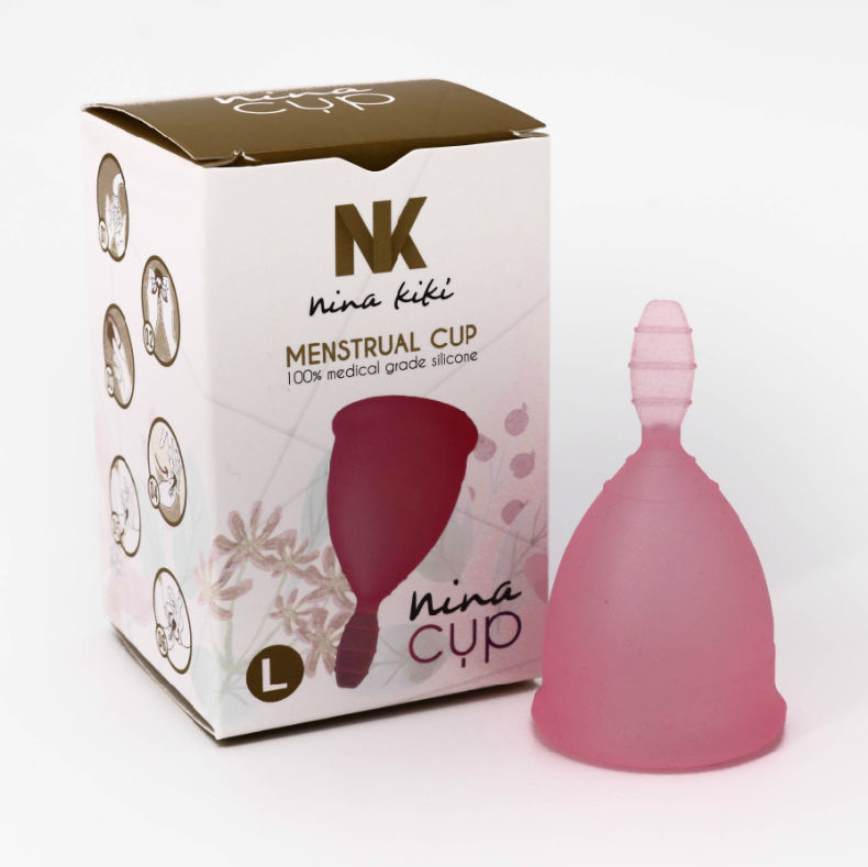 Kubeczek menstruacyjny, rozmiar L, wielorazowy, silikonowy, komfort do 12 godzin NINA KIKÍ