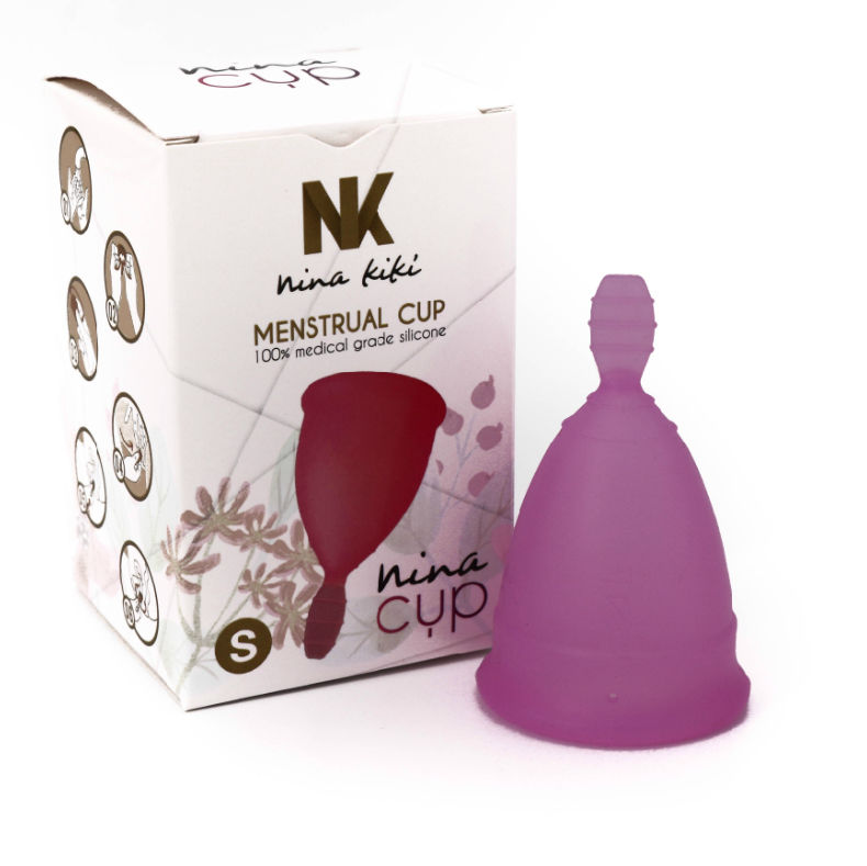 Kubeczek menstruacyjny z silikonu, rozmiar S, wielokrotnego użytku, do 12 godzin NINA KIKÍ