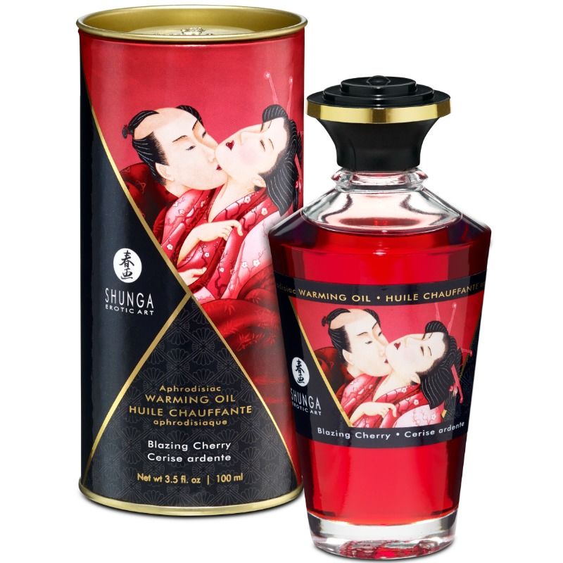 Rozgrzewający olejek do masażu SHUNGA Intense Cherry 100 ml
