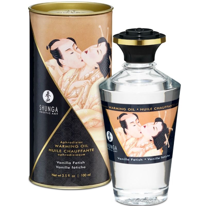 Olejek do masażu Shunga Fetish Vanilla o działaniu rozgrzewającym, 100 ml