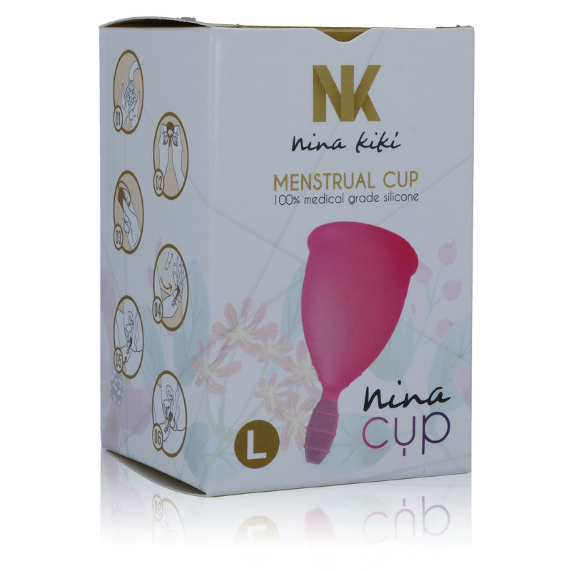 Kubeczek menstruacyjny NINA KIKÍ, rozmiar L, różowy