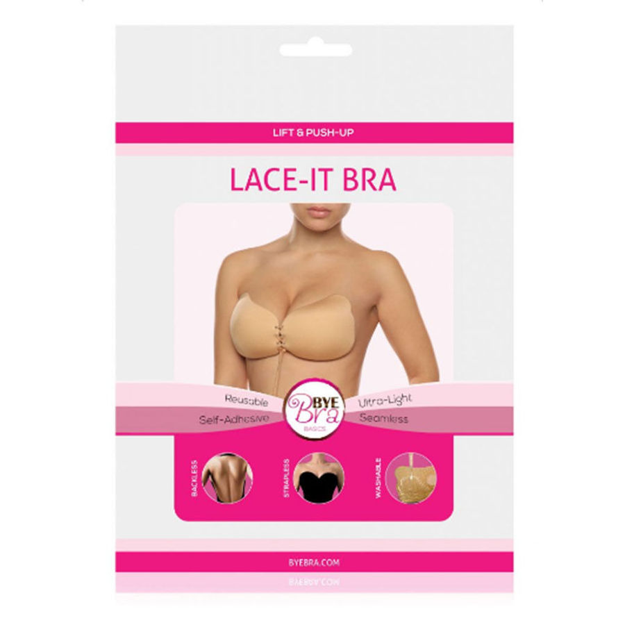 BYE BRA Lace It samoprzylepny biustonosz push up, beżowy, miseczka B