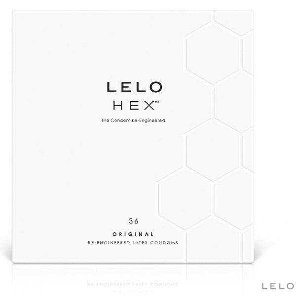 Prezerwatywy LELO HEX z sześciokątną strukturą po wewnętrznej stronie, 36 sztuk
