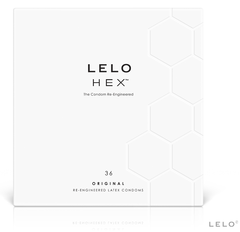 Prezerwatywy LELO HEX z sześciokątną strukturą po wewnętrznej stronie, 36 sztuk