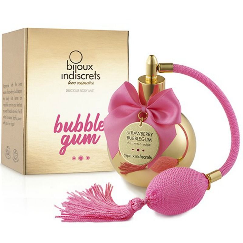 Bijoux Indiscrets Bubble Gum spray do ciała o zapachu truskawkowej gumy balonowej, 100 ml