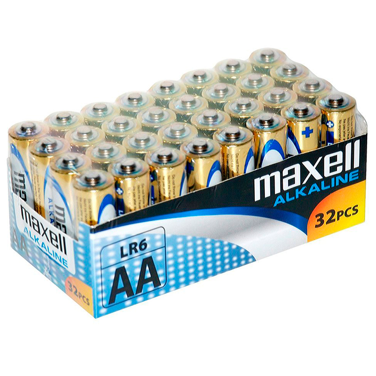 Baterie alkaliczne AA LR6, opakowanie 32 sztuki, długotrwałe zasilanie urządzeń MAXELL