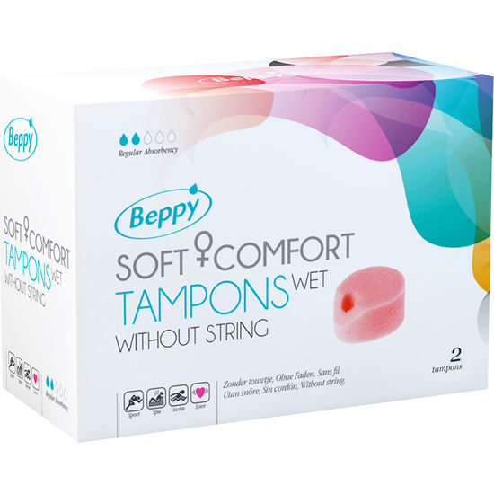 BEPPY Soft Comfort Wet, tampony bez sznurka, 2 sztuki