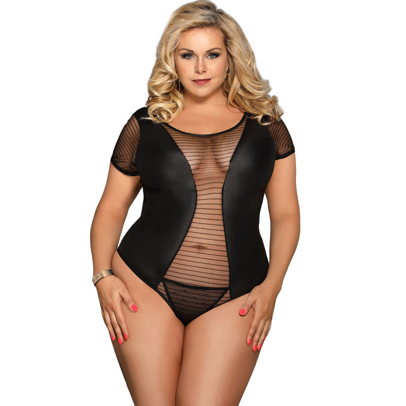 SUBBLIME Queen Plus body fetyszowe z krótkimi rękawami