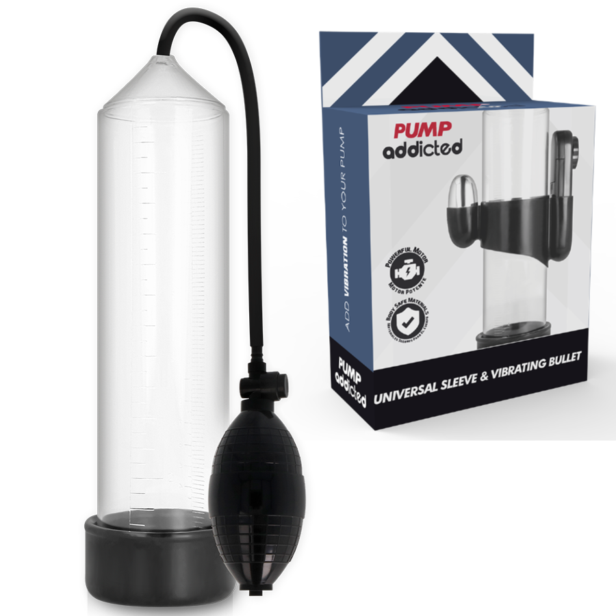 Przezroczysta pompka do penisa PUMP ADDICTED RX3 z wibratorem