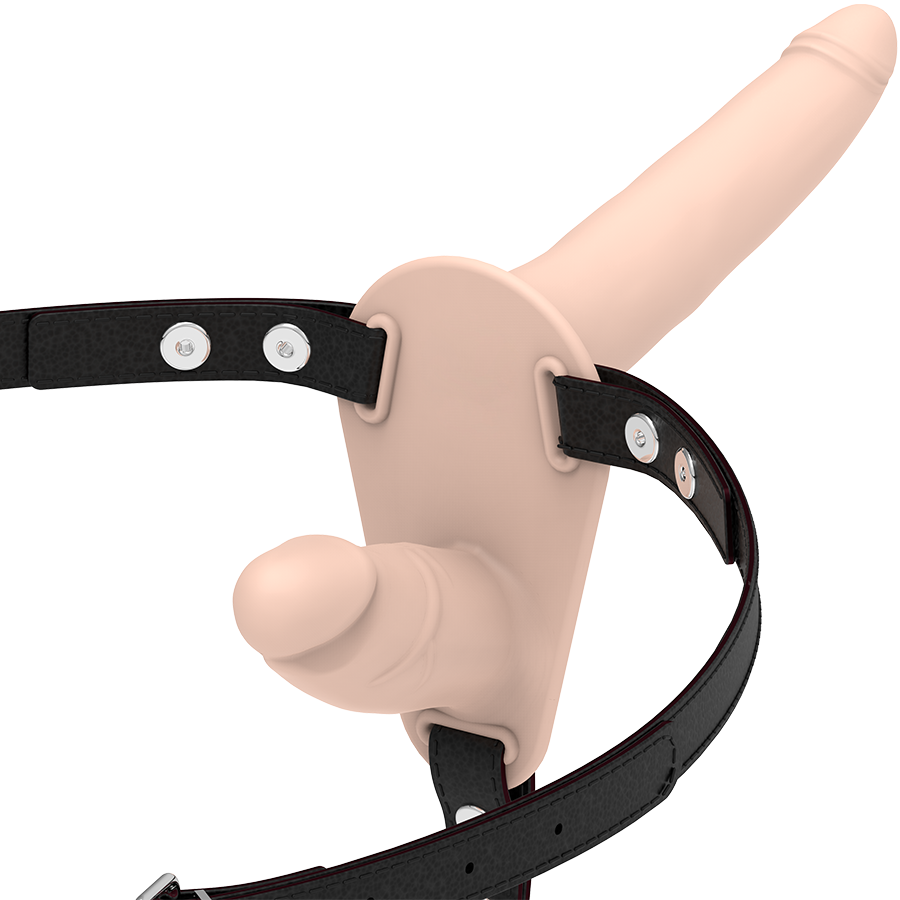 FETISH SUBMISSIVE HARNESS uprząż do strap-onu z dwoma dildo
