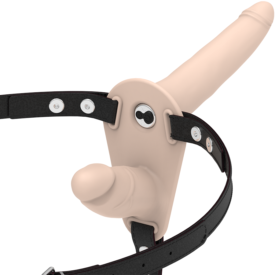 FETISH SUBMISSIVE HARNESS podwójna uprząż strap on z wibratorem