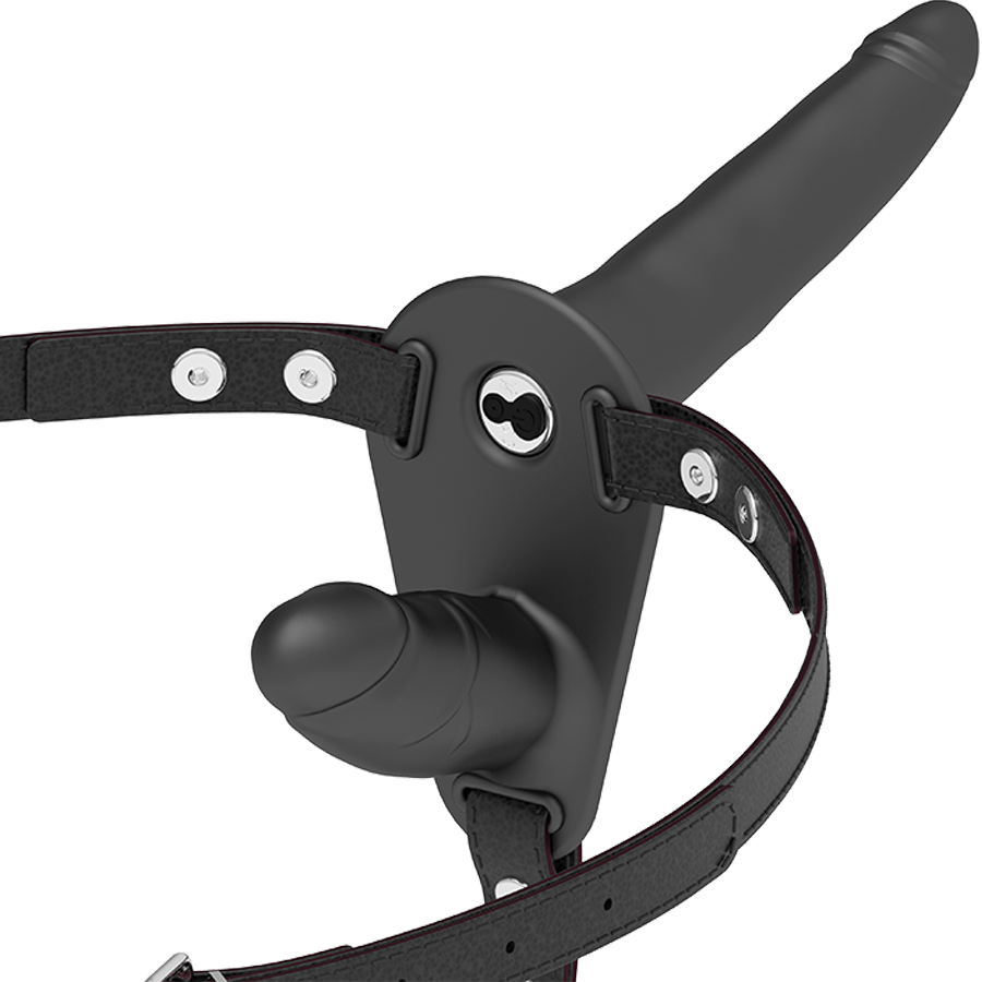 FETISH SUBMISSIVE HARNESS podwójna uprząż strap on z wibratorem