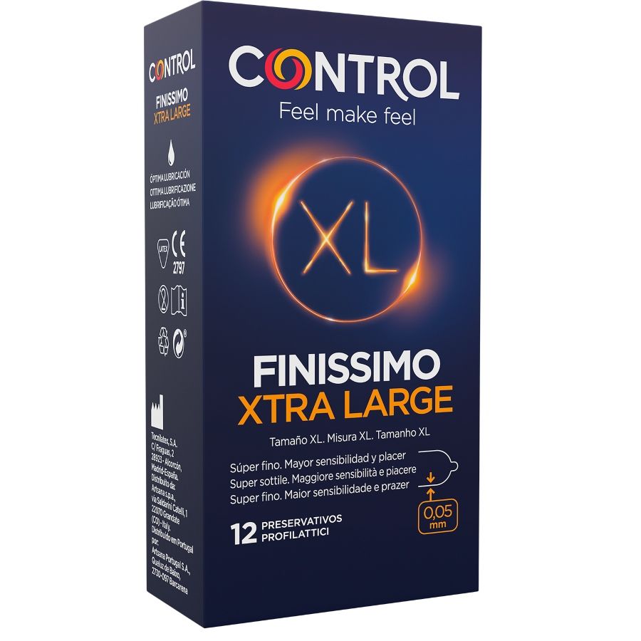 Cienkie prezerwatywy CONTROL Finissimo XL, 12 sztuk