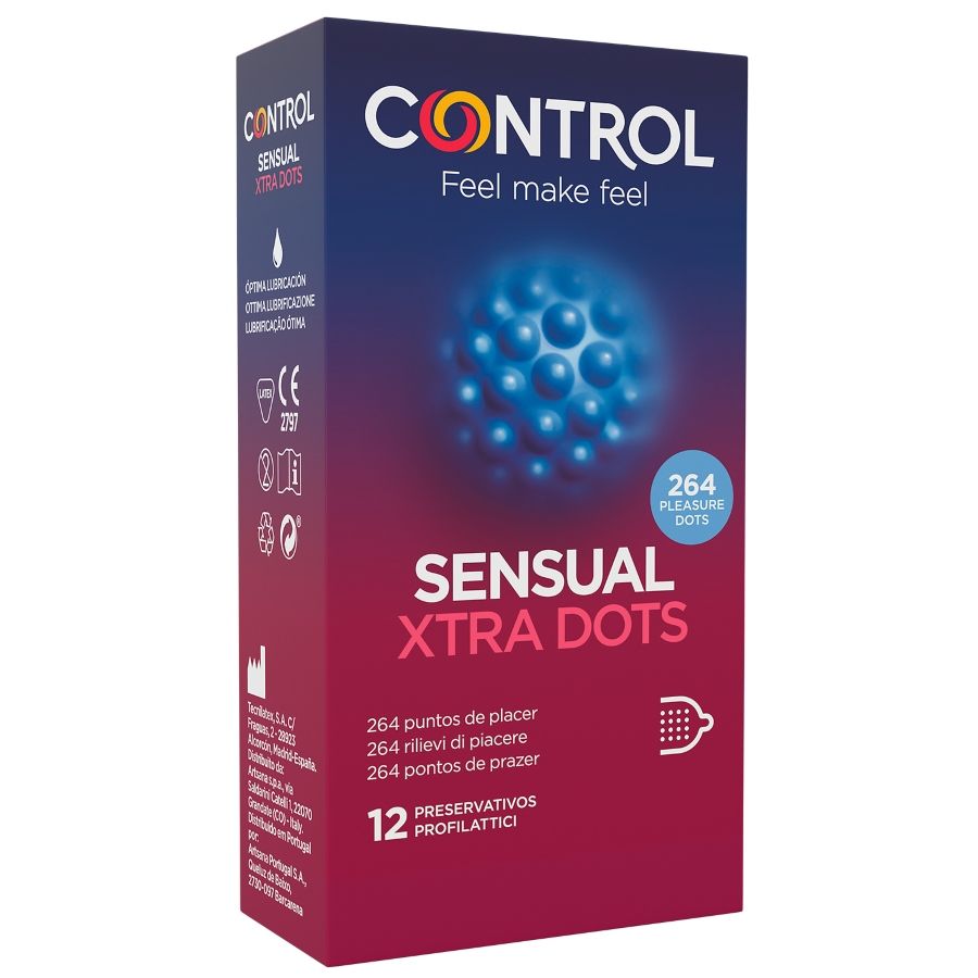 Prezerwatywy Control Xtra Dots z wypustkami, 12 sztuk