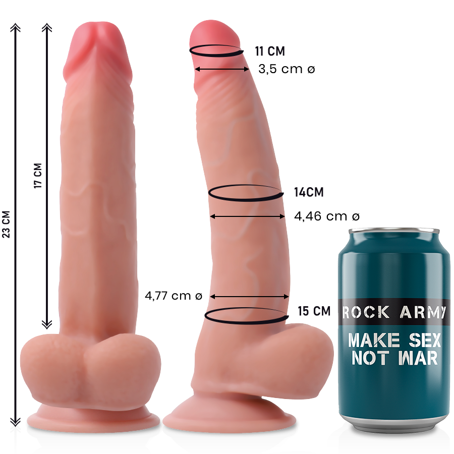 Realistyczny dildo ROCK ARMY Leopard z przyssawką, 23 cm