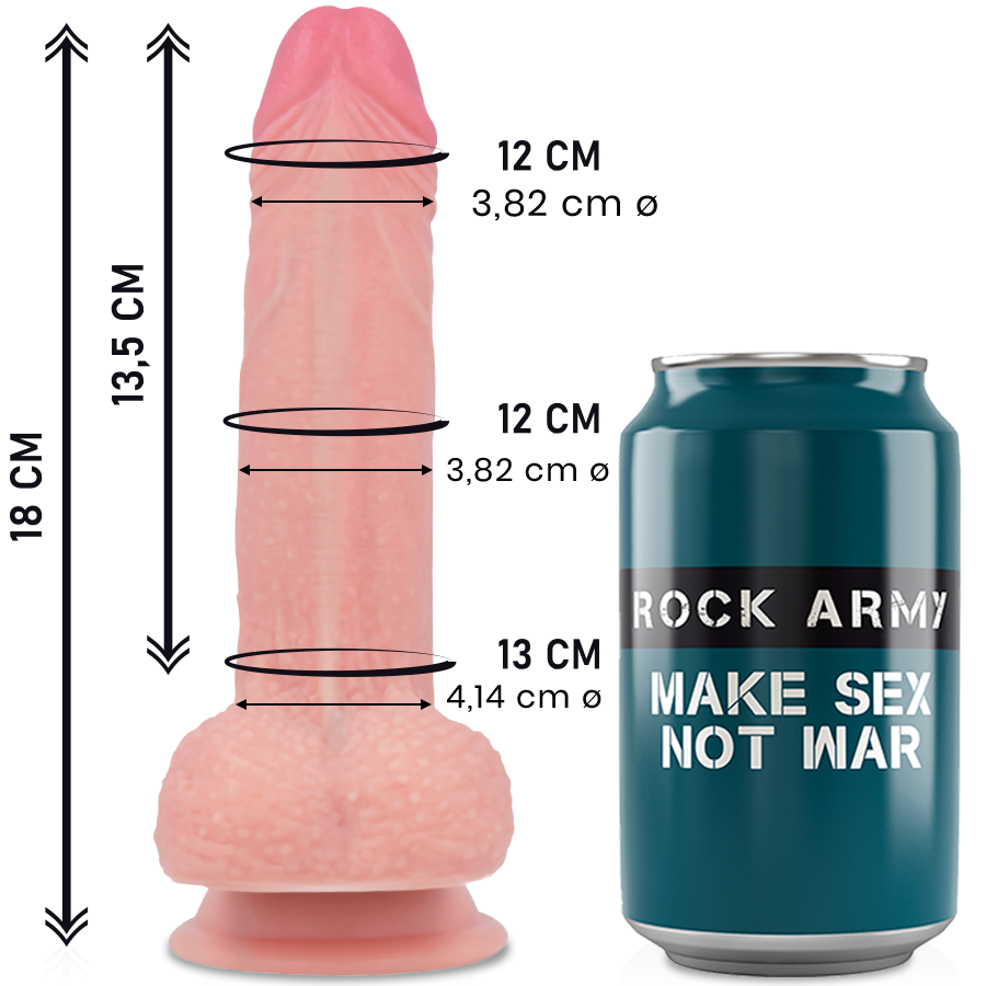 Realistyczny dildo ROCK ARMY Mustang z silikonu, 18 cm