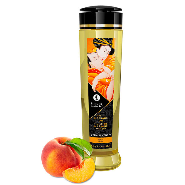 Olejek do masażu Shunga o zapachu brzoskwini, 240 ml