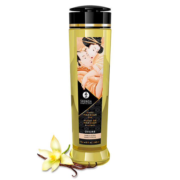 Olejek do masażu Shunga Desire o zapachu wanilii Fetish, 240 ml