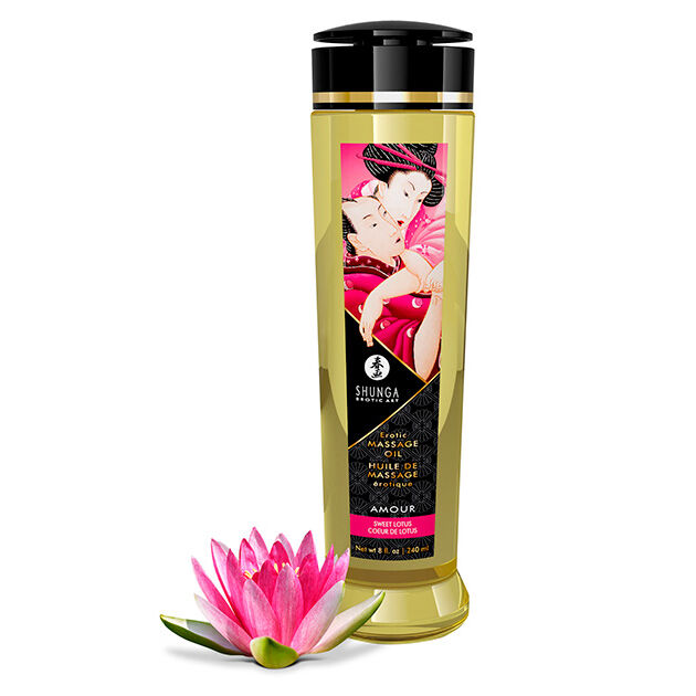 Zmysłowy olejek do masażu 240 ml o zapachu Sweet Lotus, na relaks we dwoje SHUNGA