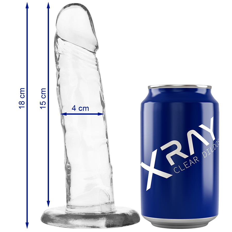 X RAY Clear realistyczny dildo, przezroczyste, 18 cm
