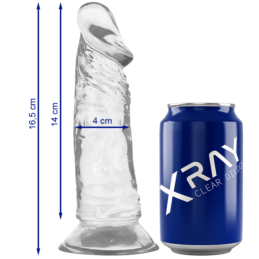 Realistyczny dildo X RAY Clear, przezroczyste, 16,5 cm